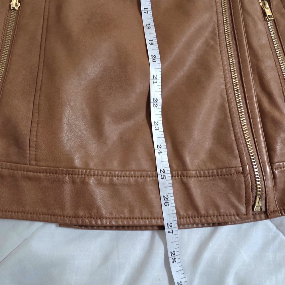 Lane Bryant Penny Brown Faux Leather Jacket Size 22/24 - Picture 12 of 15